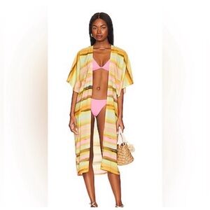 Plush Revolve Striped Oversized Kimono/ Swimwear Cover up NWOT